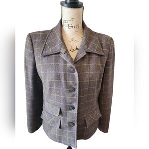 Alexis Blazer Womens 13 Plaid Retro Academia Structured Preppy Schoolgirl Office